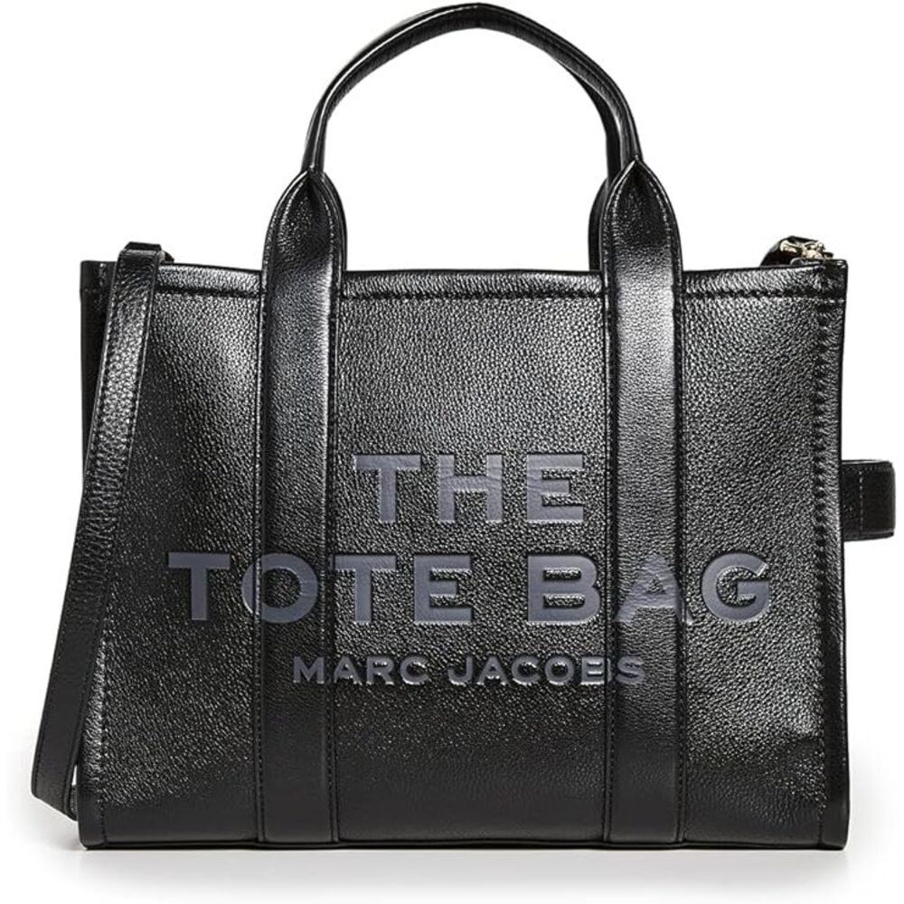 Marc Jacobs Womens The Leather Medium Tote Bag - Black